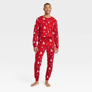 Wondershop Men's Christmas‎ Pajama Set NWT Red Santa 2-Piece Long Sleeve Large